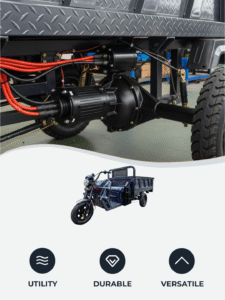 Automatic Hydraulic Dump Electric Cargo Tricycle: 5 Great Advantages 1 Electric cargo tricycle 3 speed adjustable for different road conditions