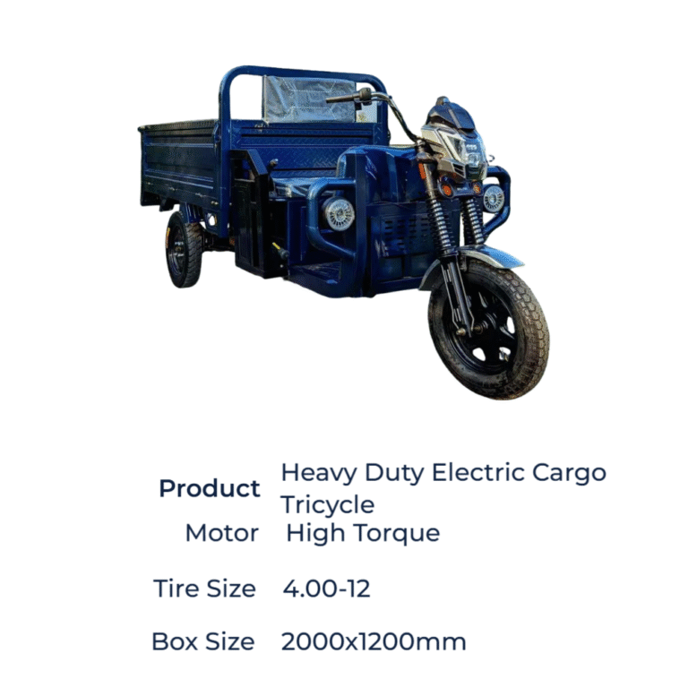1500W electric cargo tricycle front disc and rear drum brakes