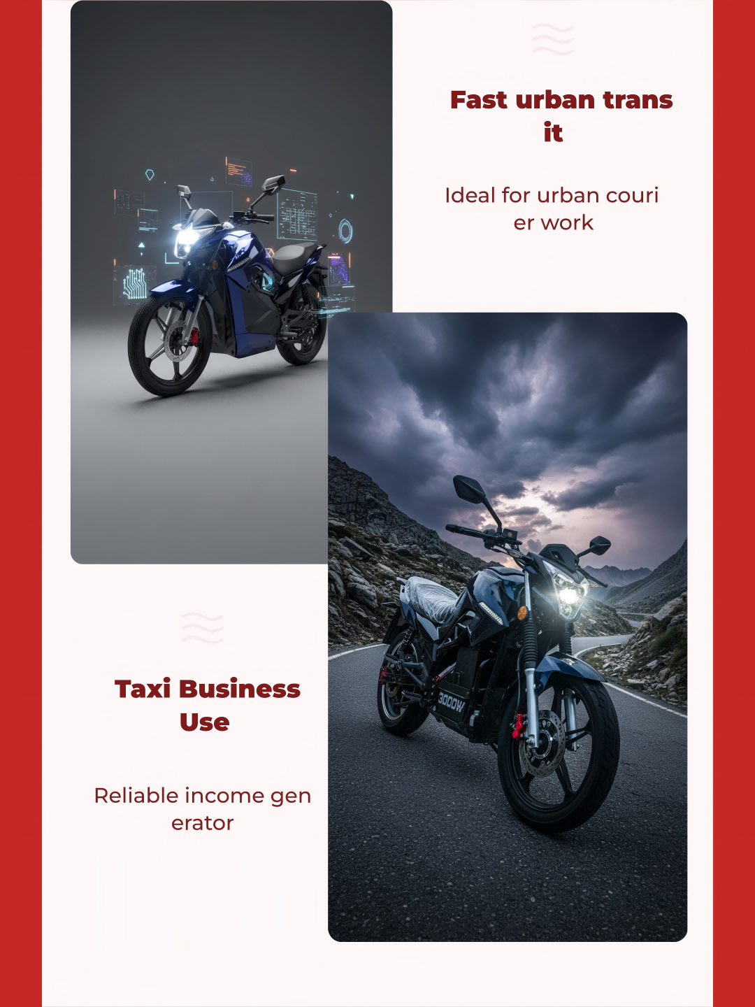 Electric Cargo Motorcycle for Africa Full Specifications, 3000W Motor & 72V 50Ah Battery
