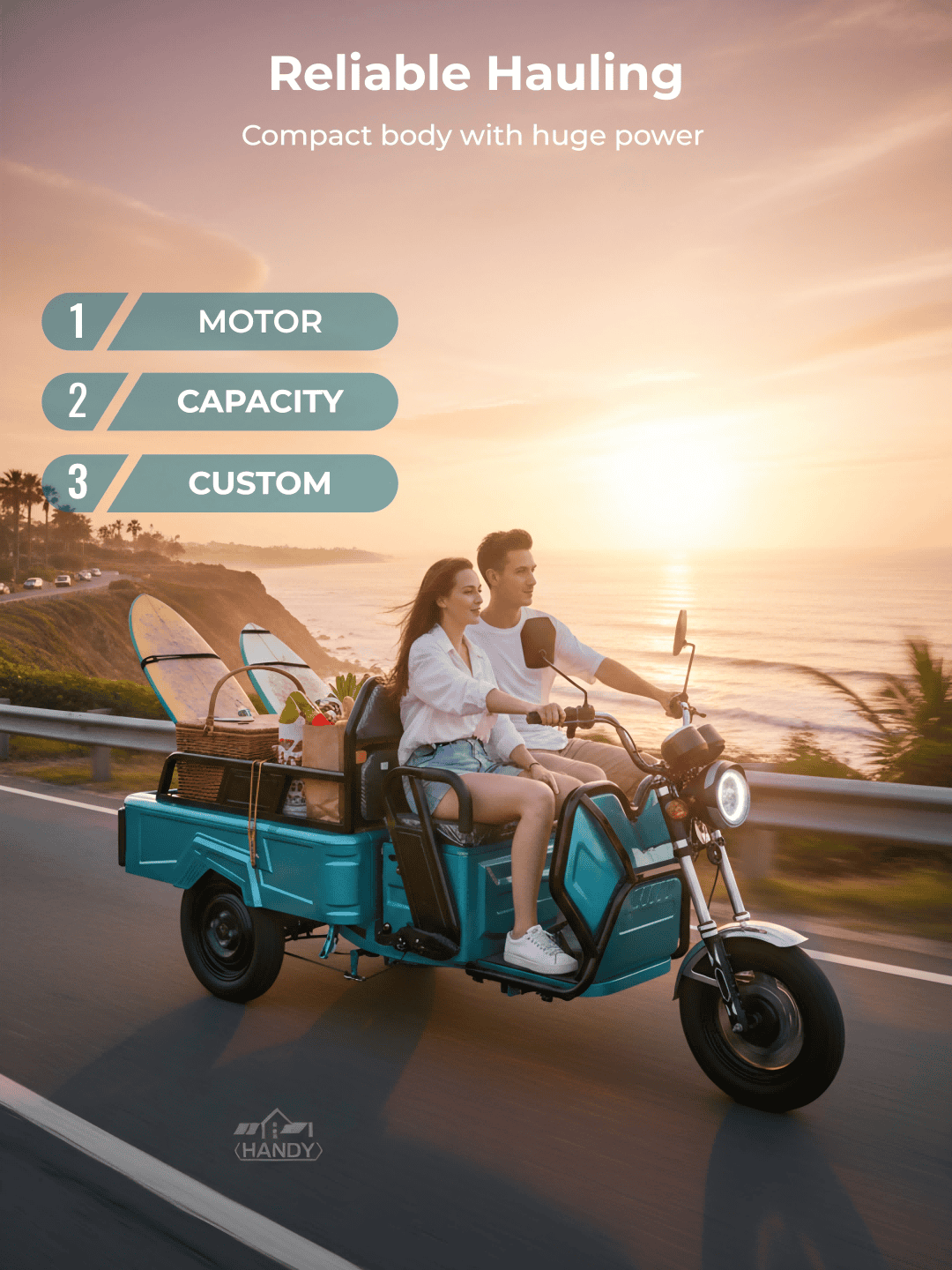 Durable tires and gentle shock absorption ensure a smooth, stable ride on sidewalks and community roads, ideal for family use.