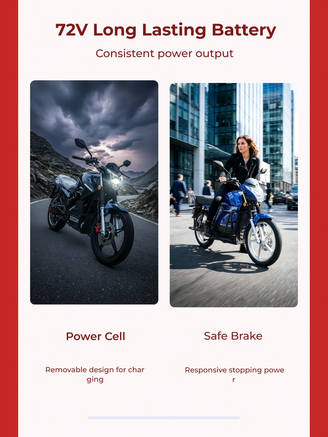 Removable 72V 50Ah Lithium Battery Operation Guide, Electric Motorcycle for Africa