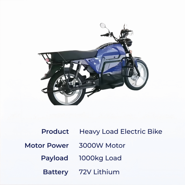 Heavy Load Electric Cargo Motorcycle 3000W 1000kg 72V 95km - Durable Two-Wheeler for African Roads, Cargo & Passenger Transport