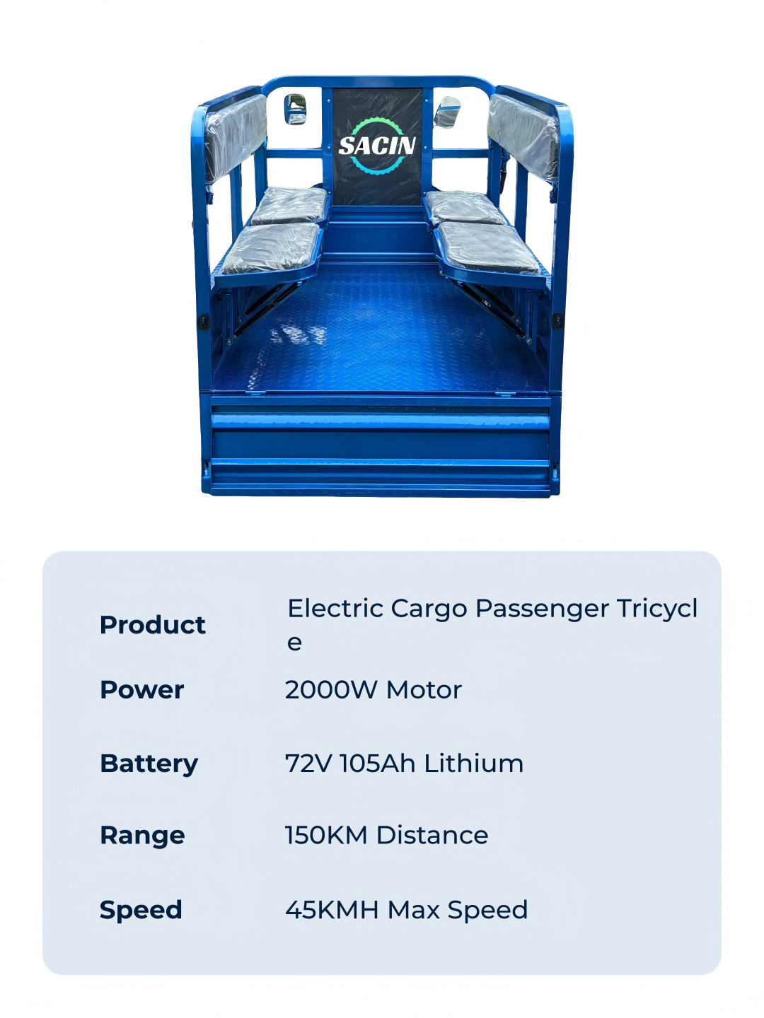 Electric Tricycle Technical Specification Summary for EU