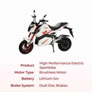 Red Z6 electric motorcycle with red alloy wheels and disc brakes