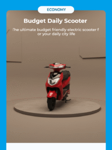 Sport Appearance Red Electric Motorcycle Overall View