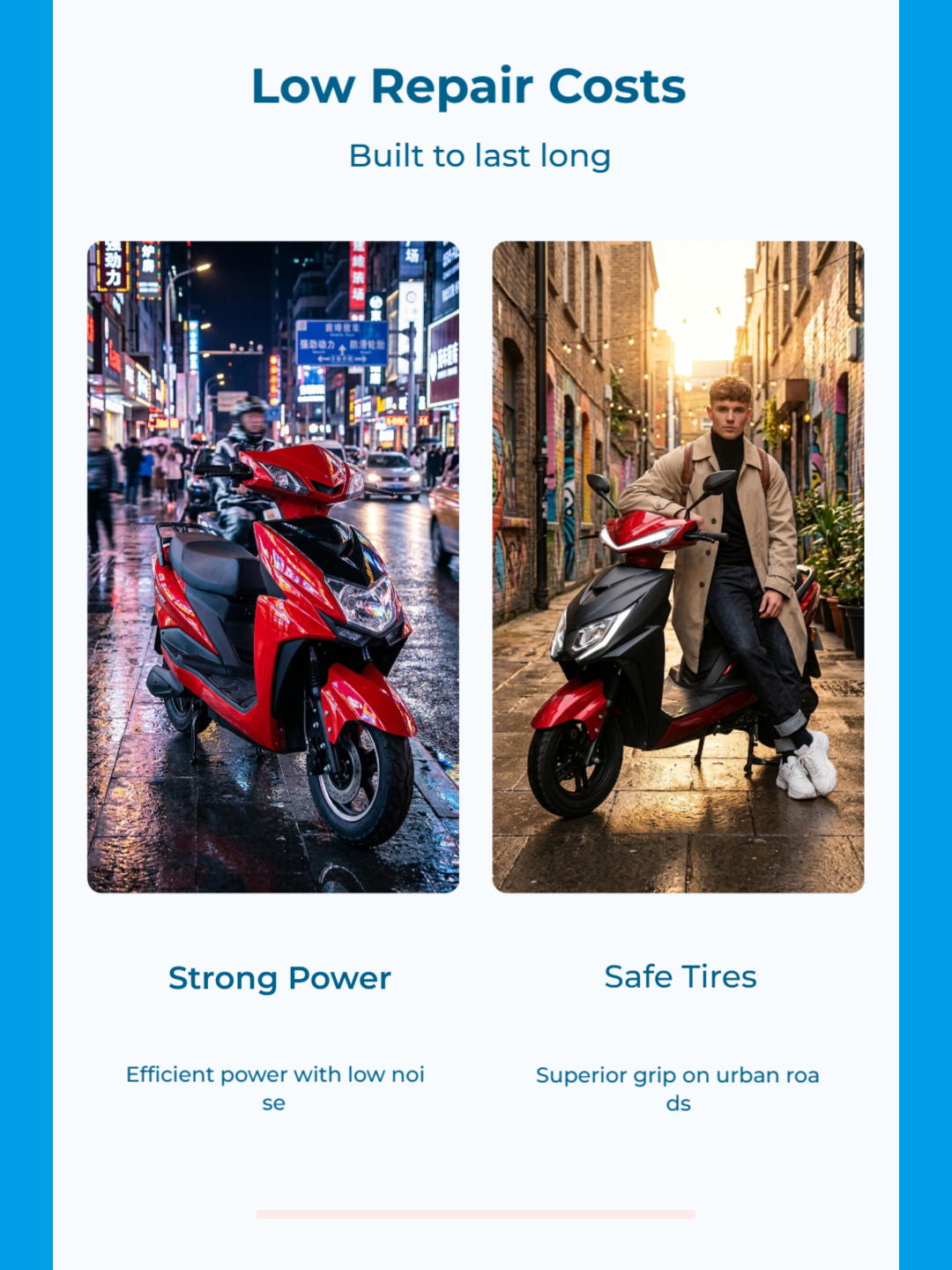 Shock Absorption & Stable Tire Electric Motorcycle